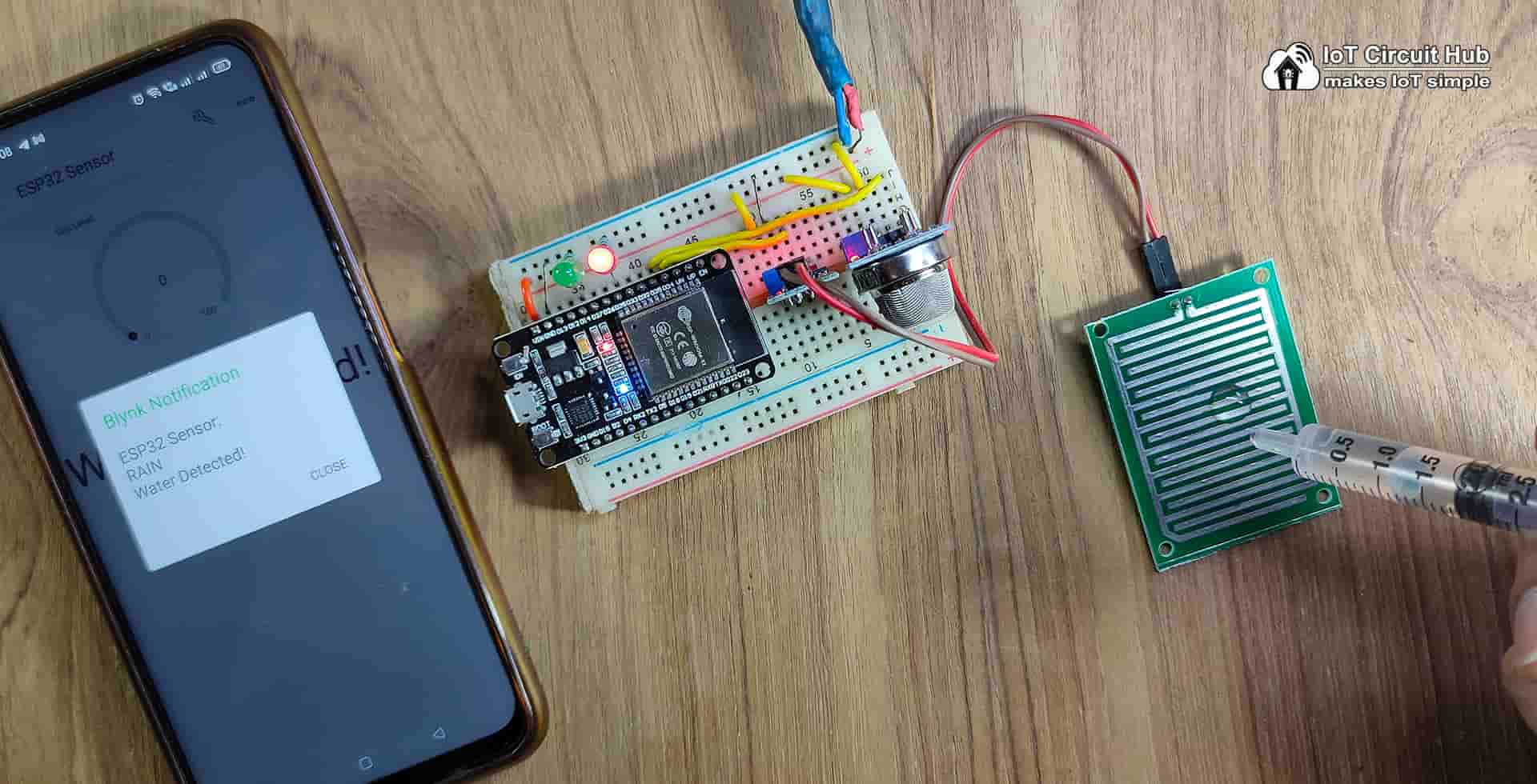 Mq Gas Sensor Rain Detection With Blynk Notification