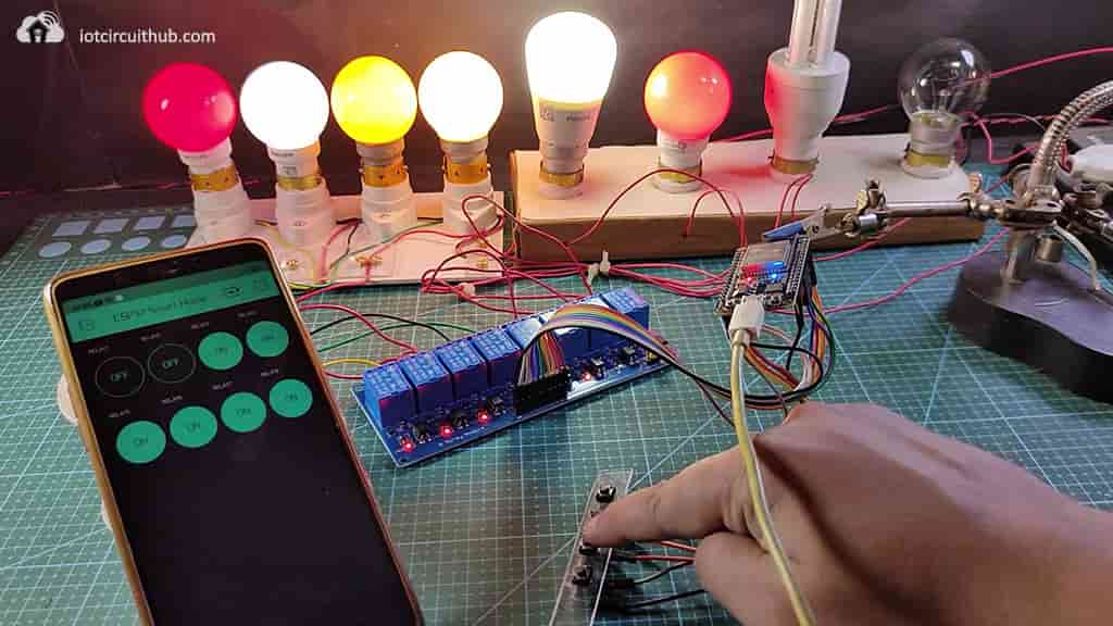 Controlling relays from push buttons