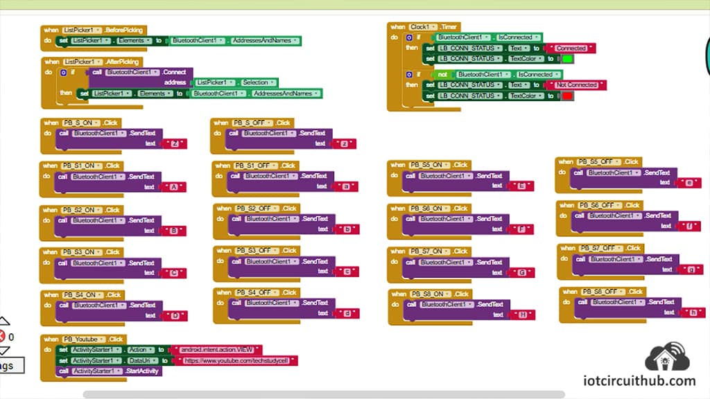 Bluetooth App control Blocks