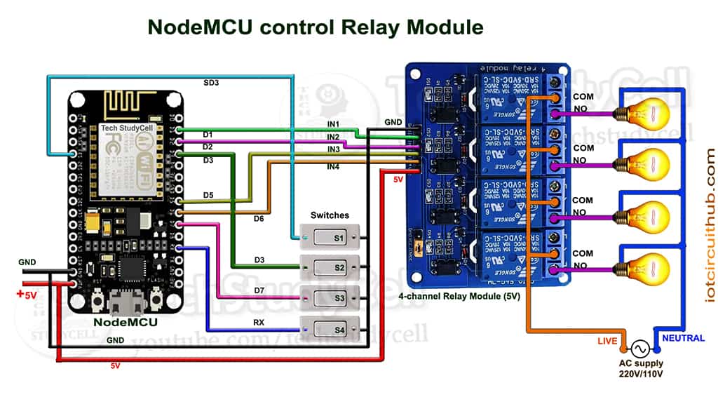 NodeMCU home automation circuit