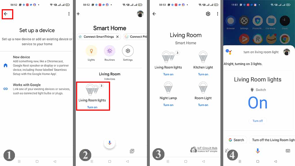 Control devices with Google Home app