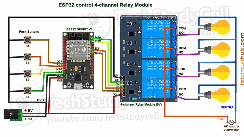 Circuit of the ESP32 Home Automation