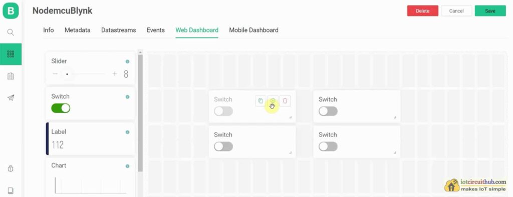 Create Web Dashboard in the Blynk IoT
