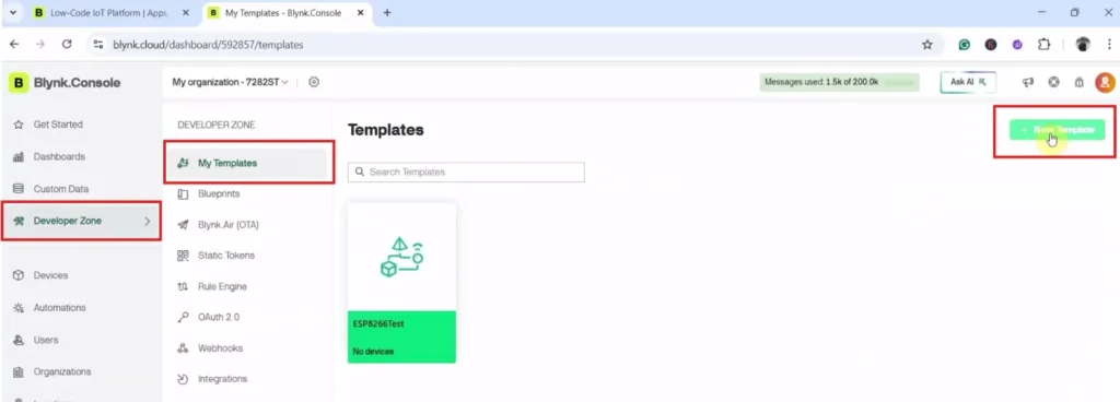 blynk iot platform setup p12