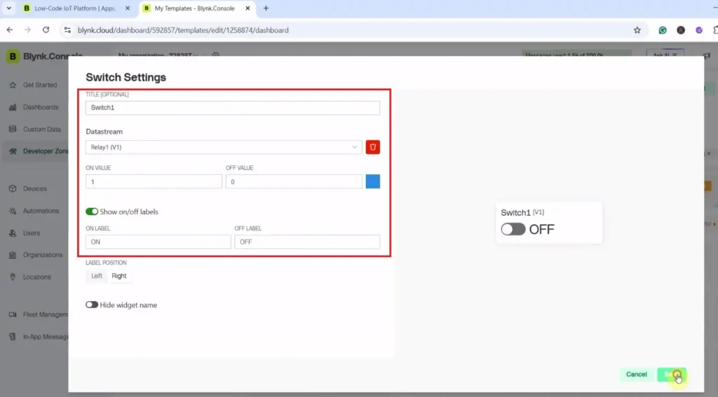 blynk iot platform setup p5