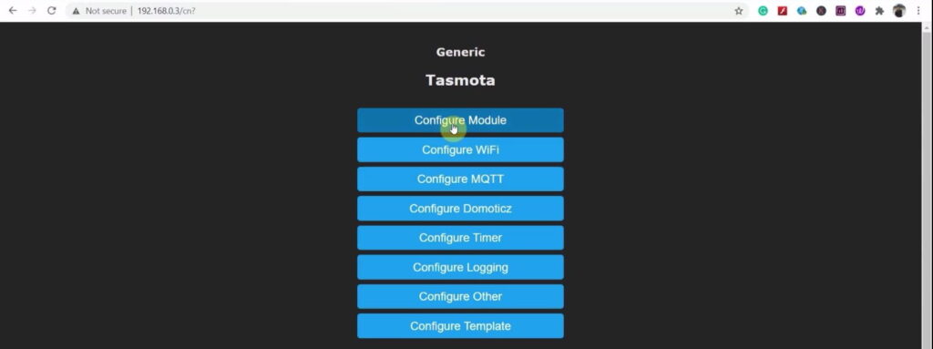 Configure GPIOs in Tasmota