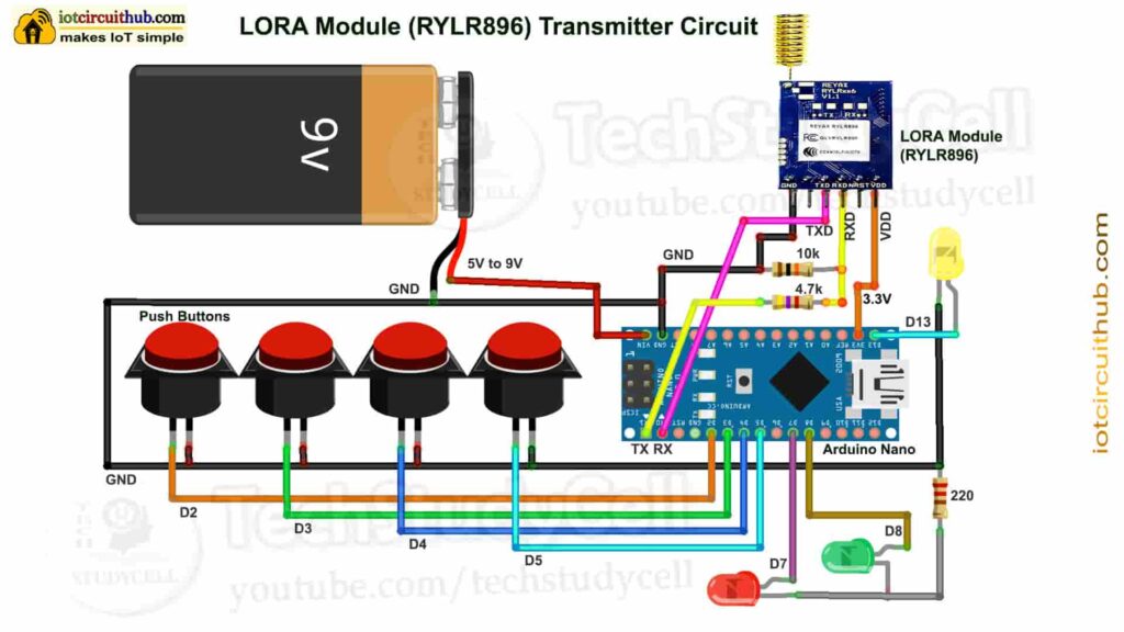Transmitter Lora circuit using Arduino
