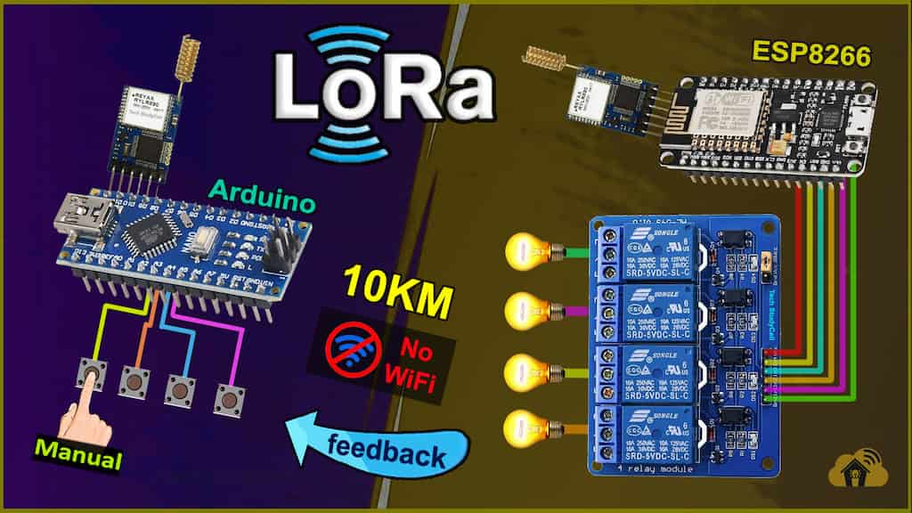 Lora Arduino ESP8266 control relay P0