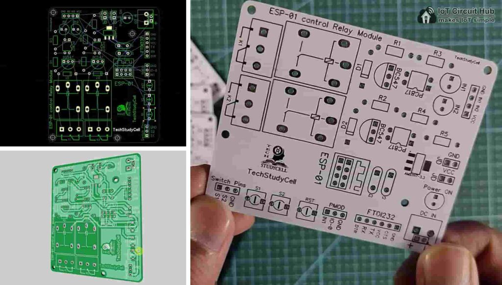 ESP01 control relay PCB