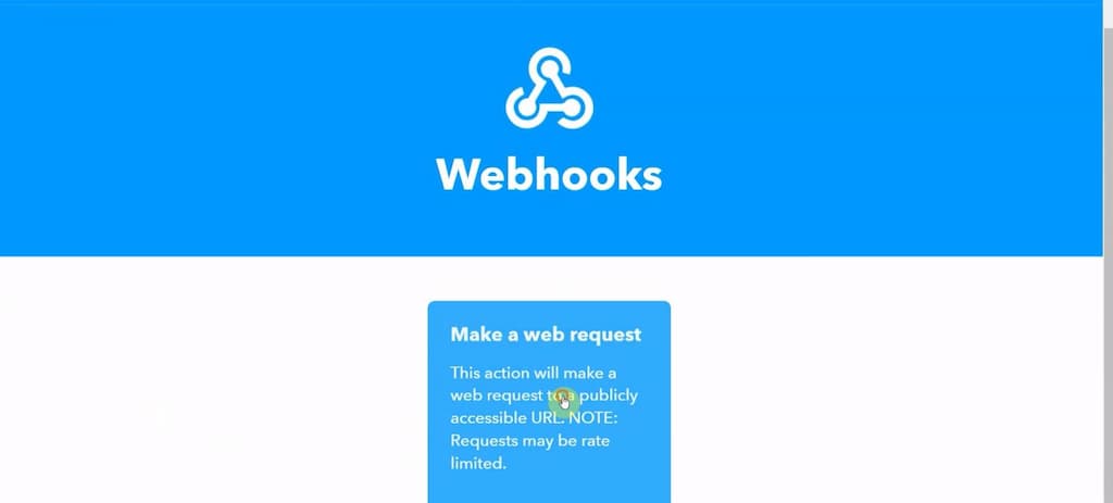 IFTTT Webhooks action step 3