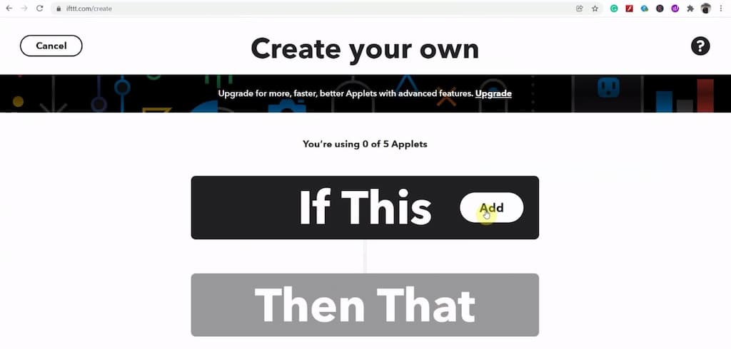 create IFTTT Applet trigger step 1