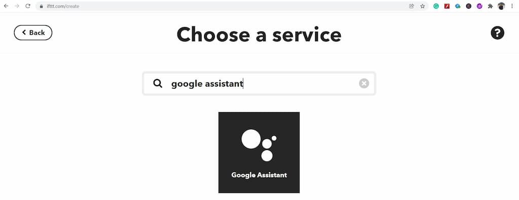 IFTTT Google Assistant trigger step 2
