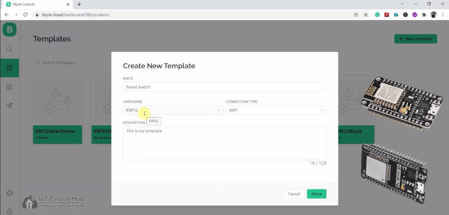 IoT Project using ESP32 NodeMCU network with Blynk - 2025