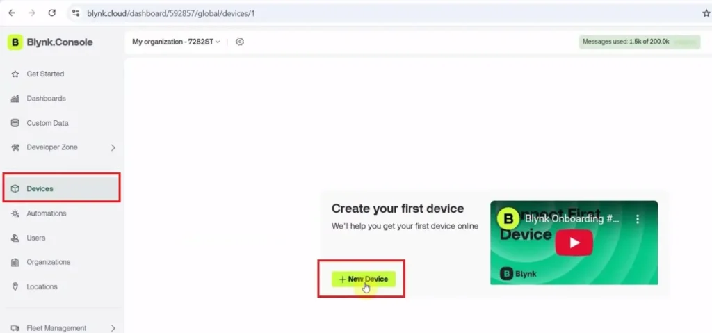 blynk iot platform setup p18