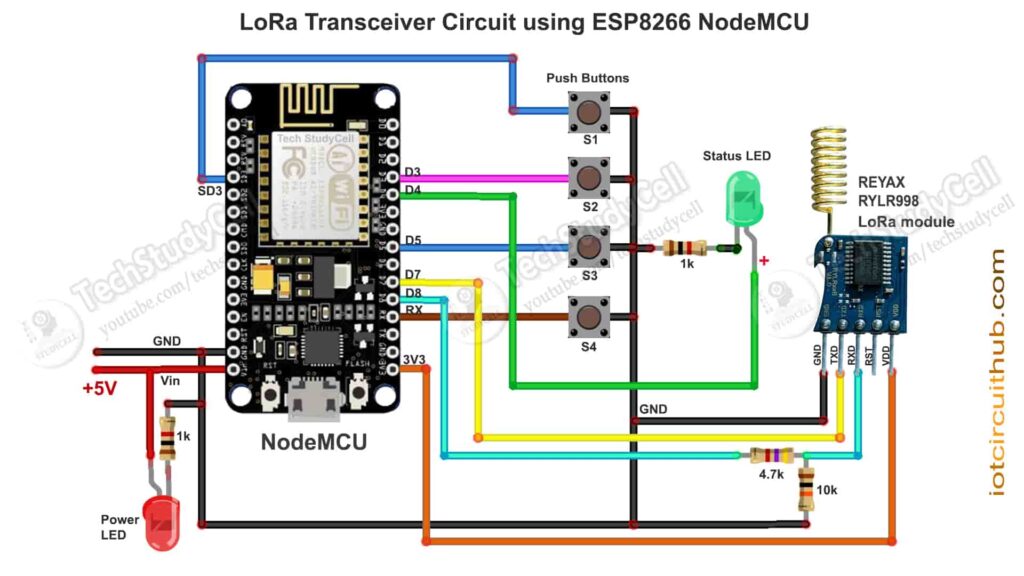 Transmitter Lora ESP8266 circuit