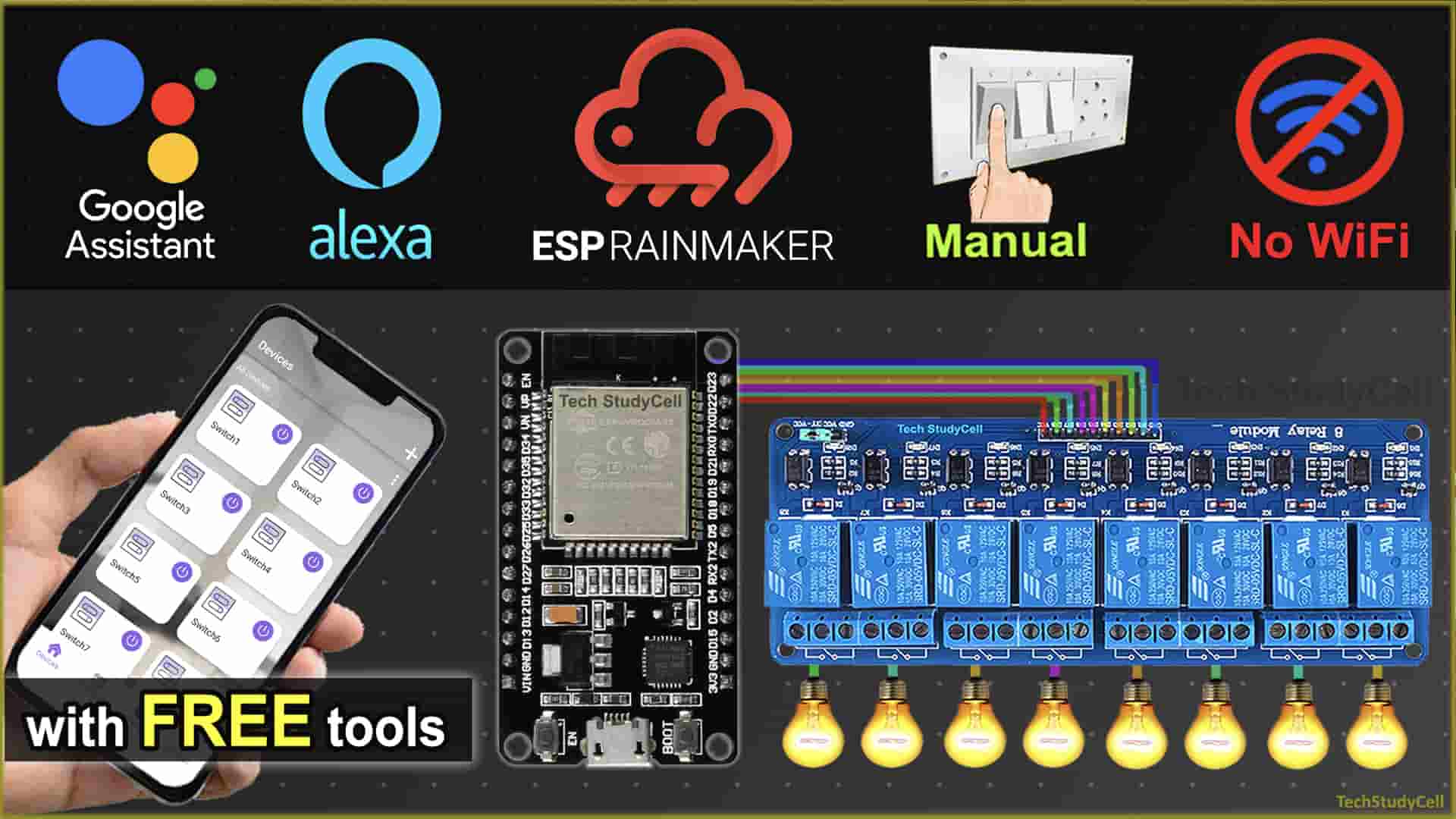 Read more about the article IoT Project using ESP RainMaker with Google Assistant Alexa & Manual Switch