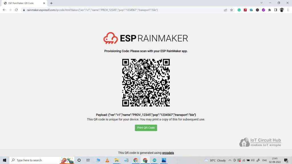 QR code for the IoT Project