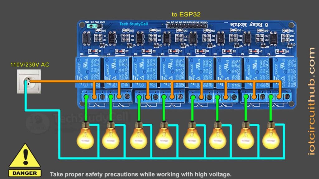 8-ch Relay module connection