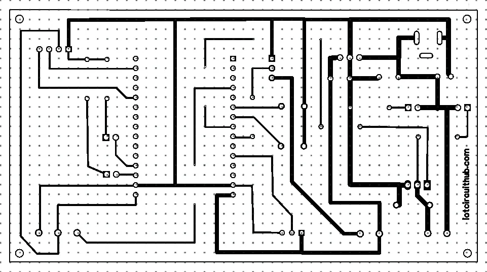 Bottom PCB Layout for Plant Monitoring System