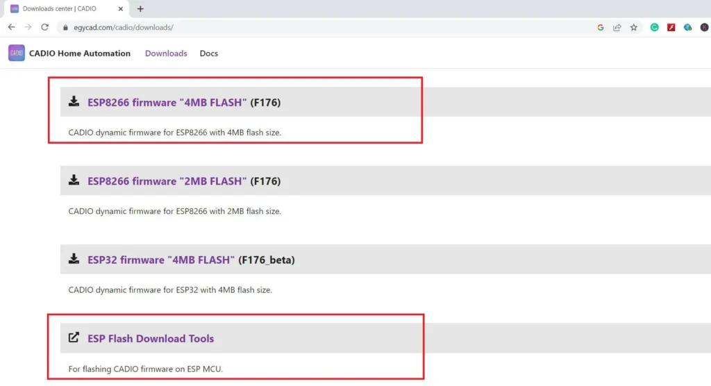 Cadio firmware for ESP8266