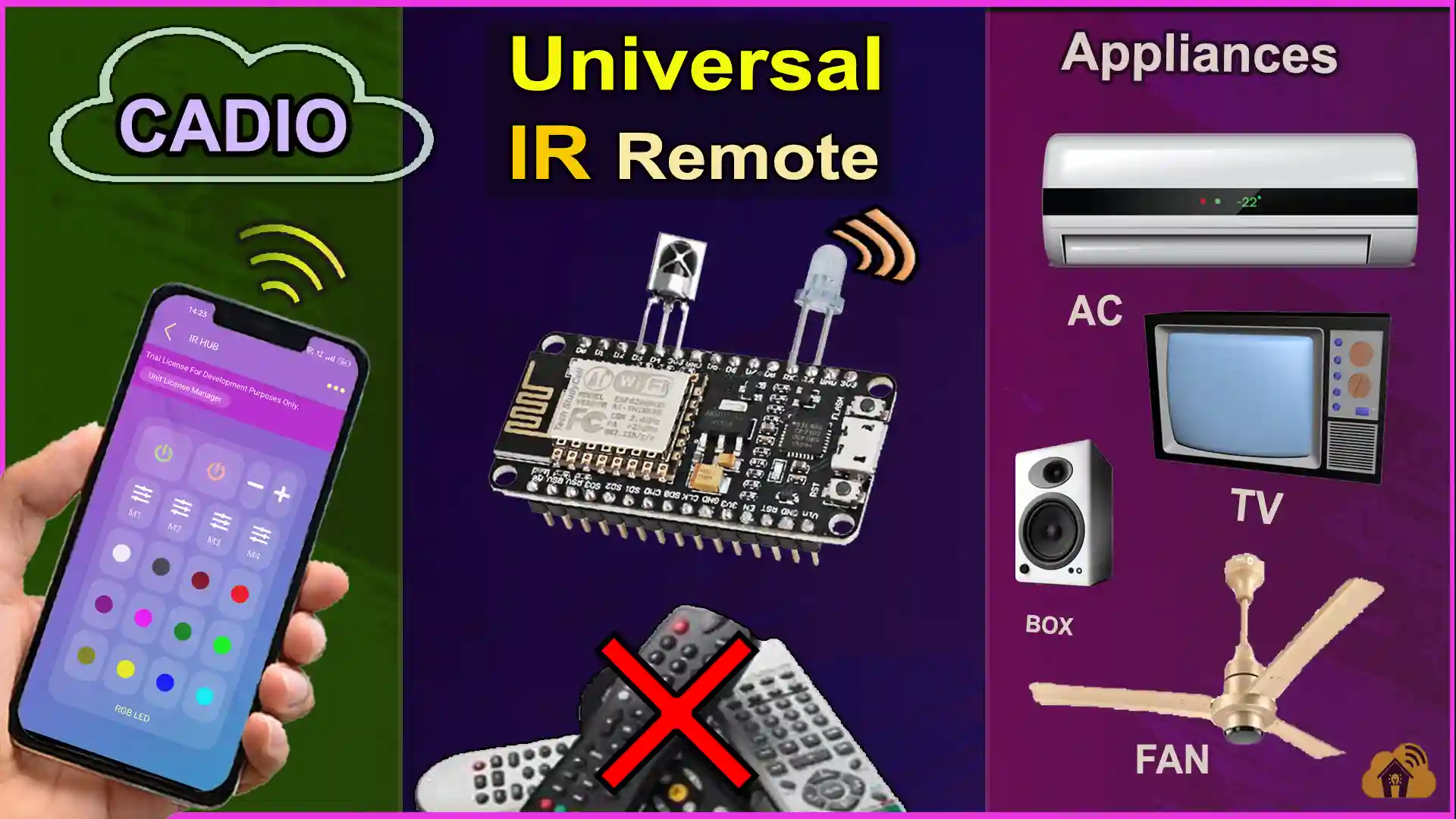 Universal Remote Control using ESP8266 Cadio