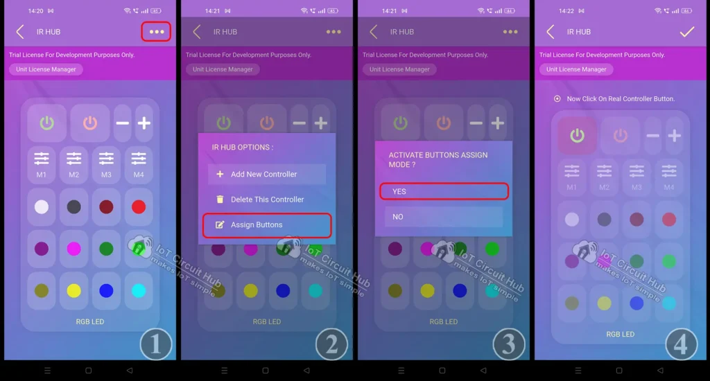 Assign Buttons of the Controller with IR Remote