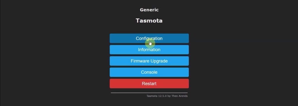Configure GPIO in Tasmota
