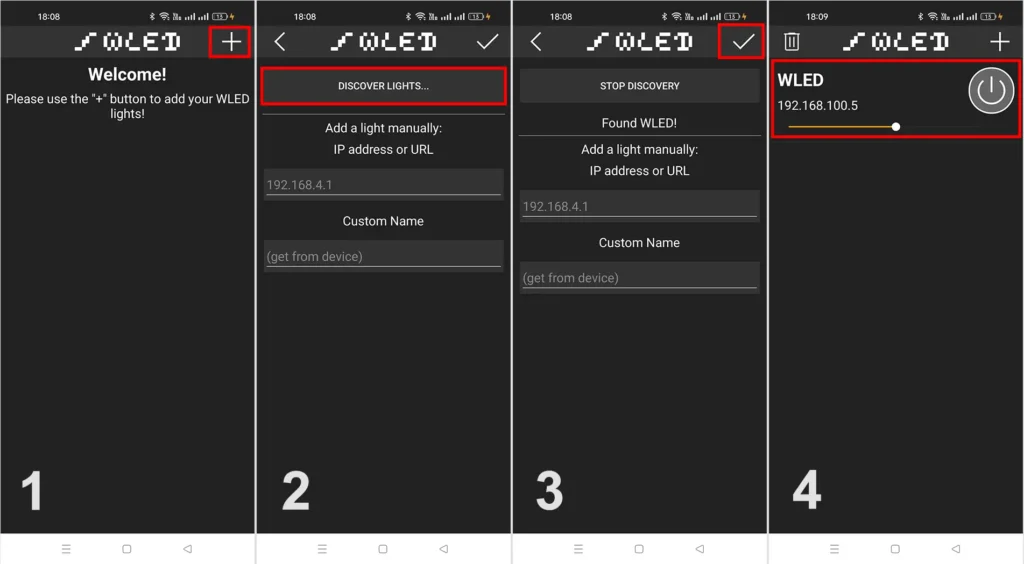 Steps to Connect the ESP32 with the WLED app