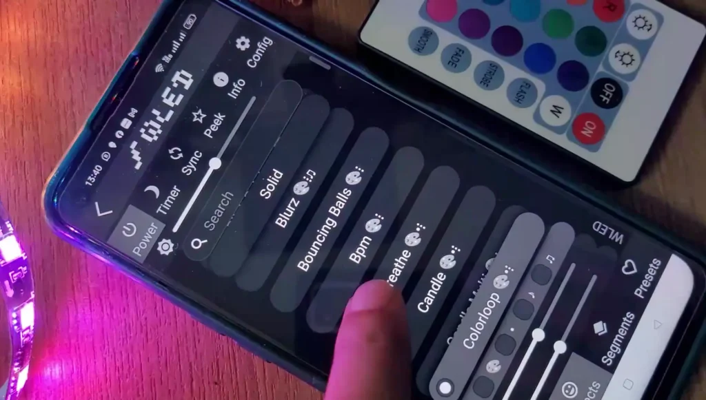 control the LED strip from the WLED app