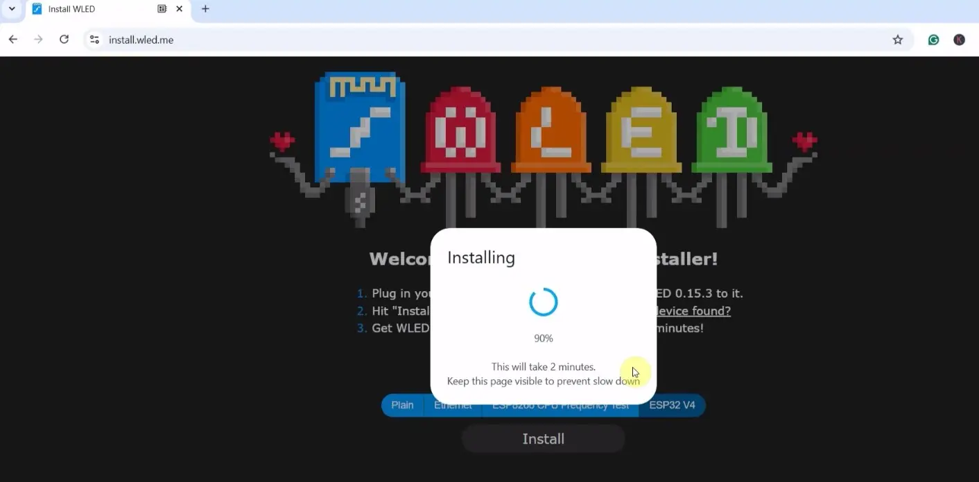 Steps to Install WLED p8
