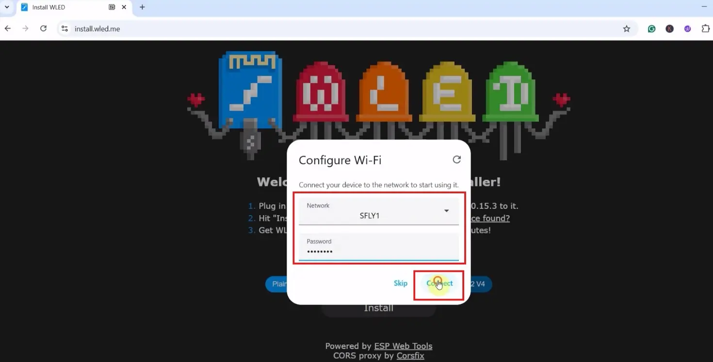 Configure WiFi in WLED