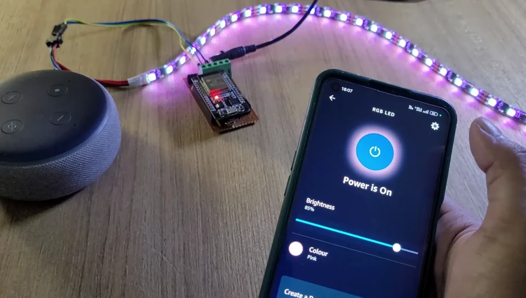 Control the LED strip with Amazon Alexa