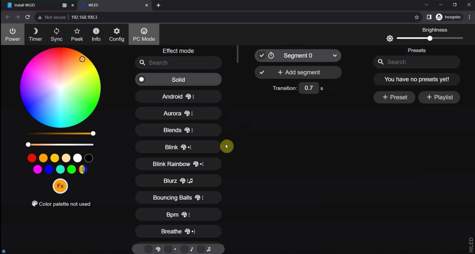 Install WLED firmware to ESP32