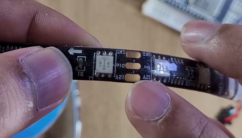 Connect the LED strip with ESP32