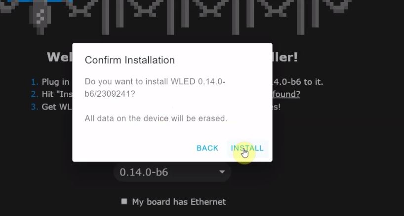 Upload WLED firmware to ESP32 step 4