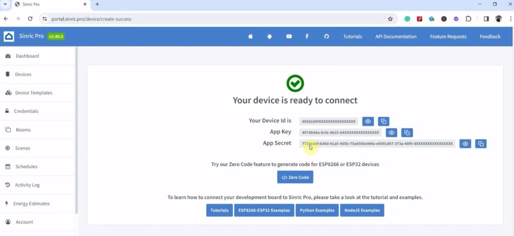 Sinric Pro for ESP8266 8