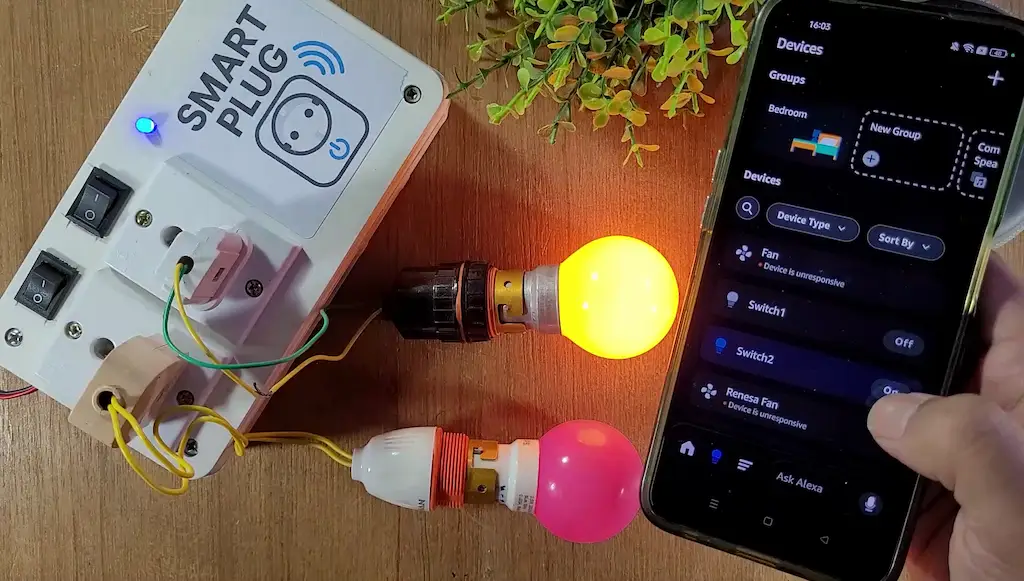 ESP8266 Tasmota Alexa Smart Plug p5 control relays from Alexa app