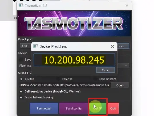 Tasmota ESP8266 Setup Guide p6 Get the IP to access Tasmota Web Dashboard