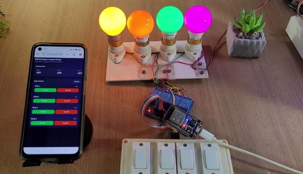 Home Automation using ESP32 Google Sheets & Apps Script