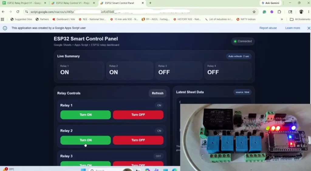 ESP32 Google Sheets Web Dashboard