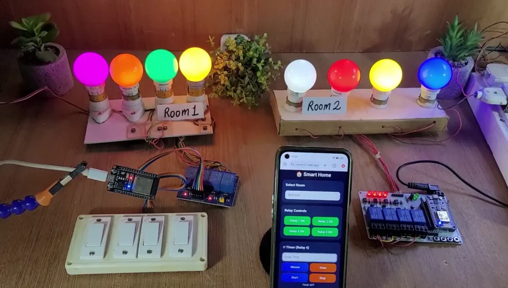 esp32 firebase iot project p2 1 ESP32 & ESP8266 Firebase Home Automation – Multi-Room IoT Project