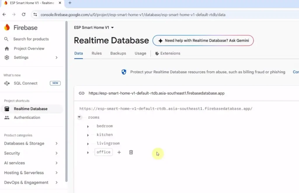 esp32 firebase iot project p4 Firebase Database Structure