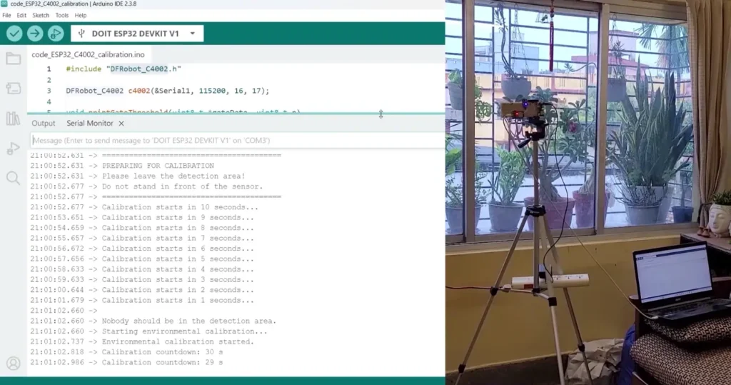 ESP32 C4002 Human Presence Sensor p3 Environmental Calibration of the C4002