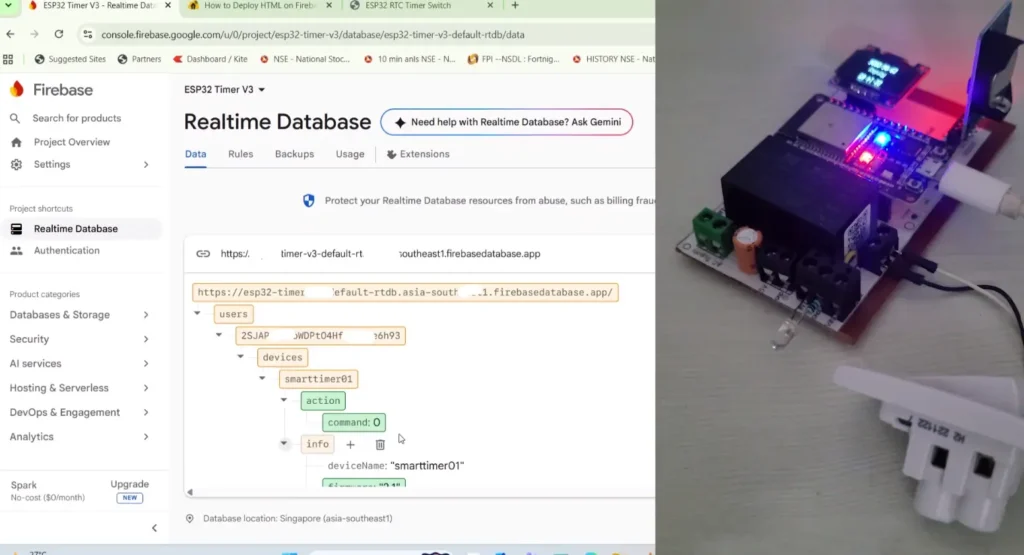 ESP32 Firebase Smart Timer p6 Automatic Firebase Database Structure