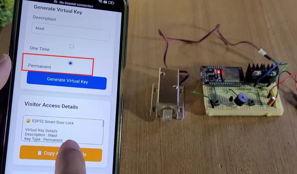esp32 smart door lock offline virtual keys p8 Generate a Virtual Access Key